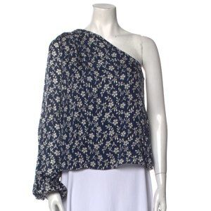 Ulla Johnson Floral Print One Shoulder Blouse